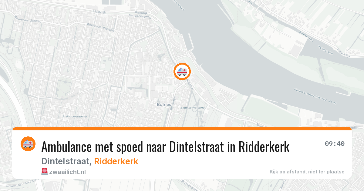 Ambulance met spoed naar Dintelstraat in Ridderkerk — 26 jun 2026