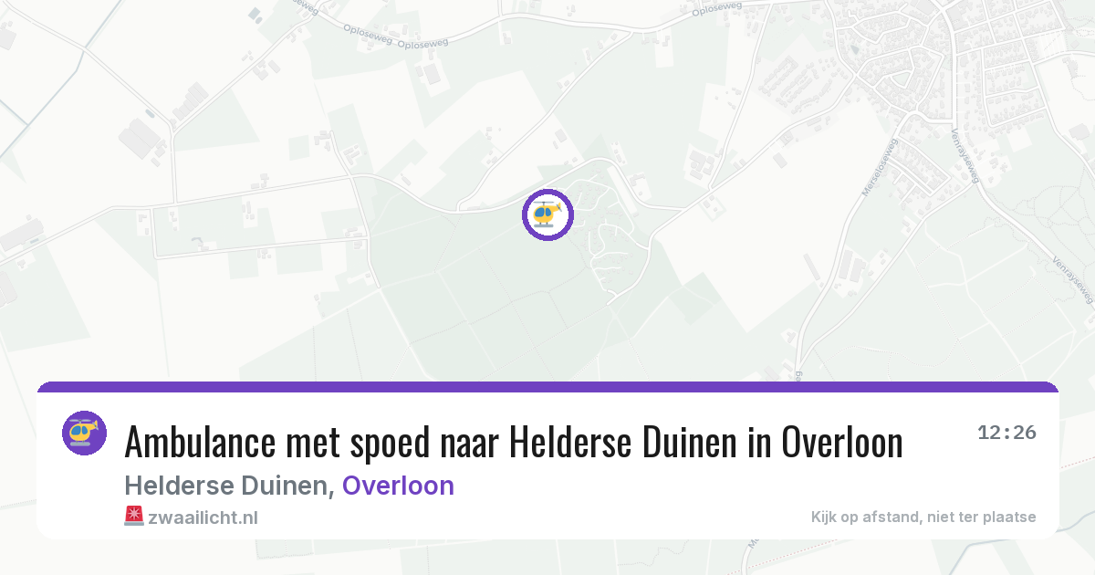 Ambulance met spoed naar Helderse Duinen in Overloon — 6 jul 2026