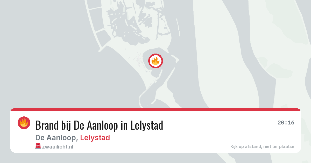 Brand bij De Aanloop in Lelystad — 16 mei 2026