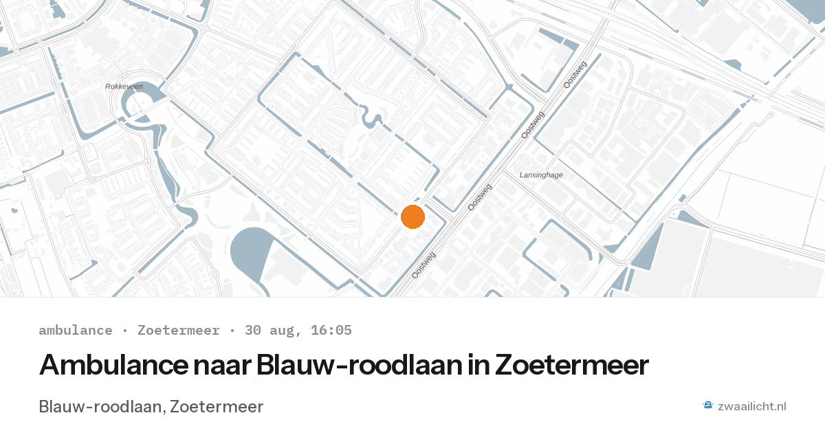 Ambulance naar Blauw-roodlaan in Zoetermeer — 30 aug 2026