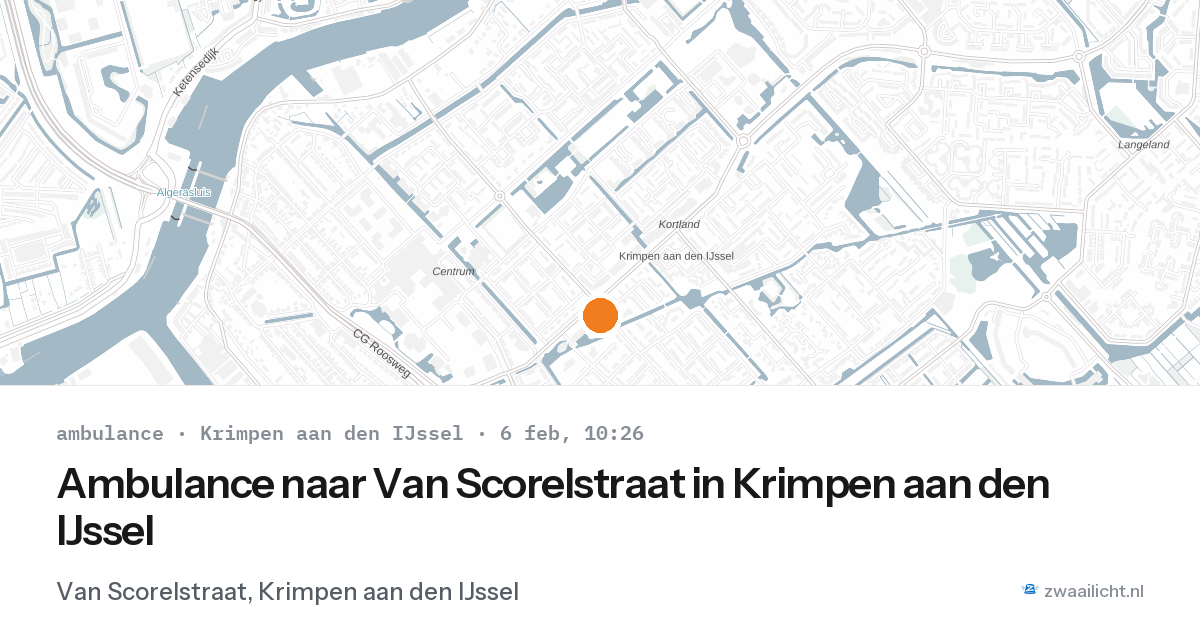 Ambulance naar Van Scorelstraat in Krimpen aan den IJssel — 6 feb 2026