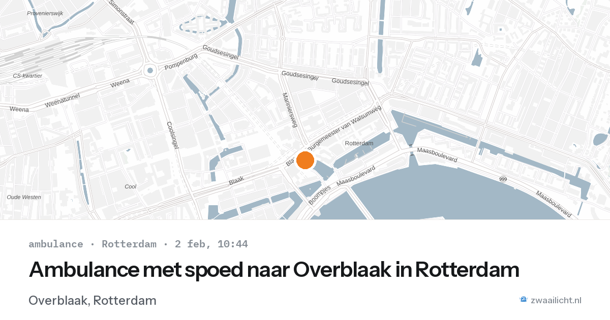 Ambulance met spoed naar Overblaak in Rotterdam — 2 feb 2026