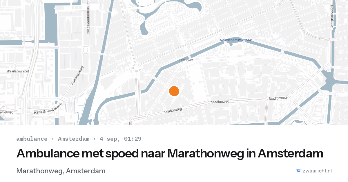 Ambulance met spoed naar Marathonweg in Amsterdam — 3 sep 2026