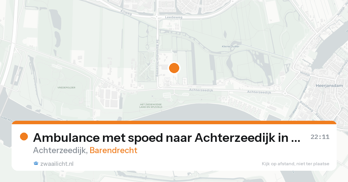 Ambulance met spoed naar Achterzeedijk in Barendrecht — 25 mei 2026