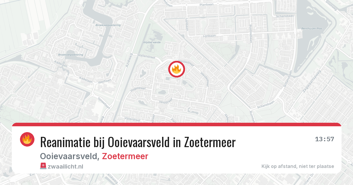 Reanimatie bij Ooievaarsveld in Zoetermeer — 27 jun 2026