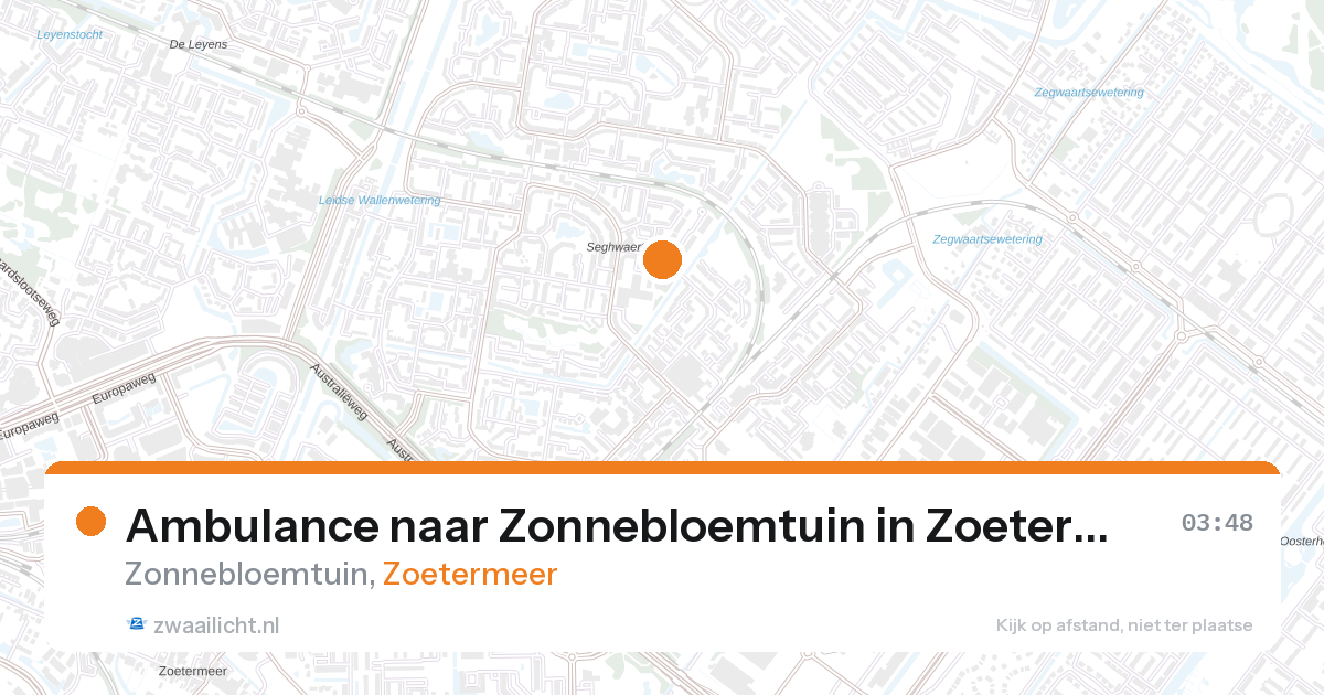 Ambulance naar Zonnebloemtuin in Zoetermeer — 21 aug 2026