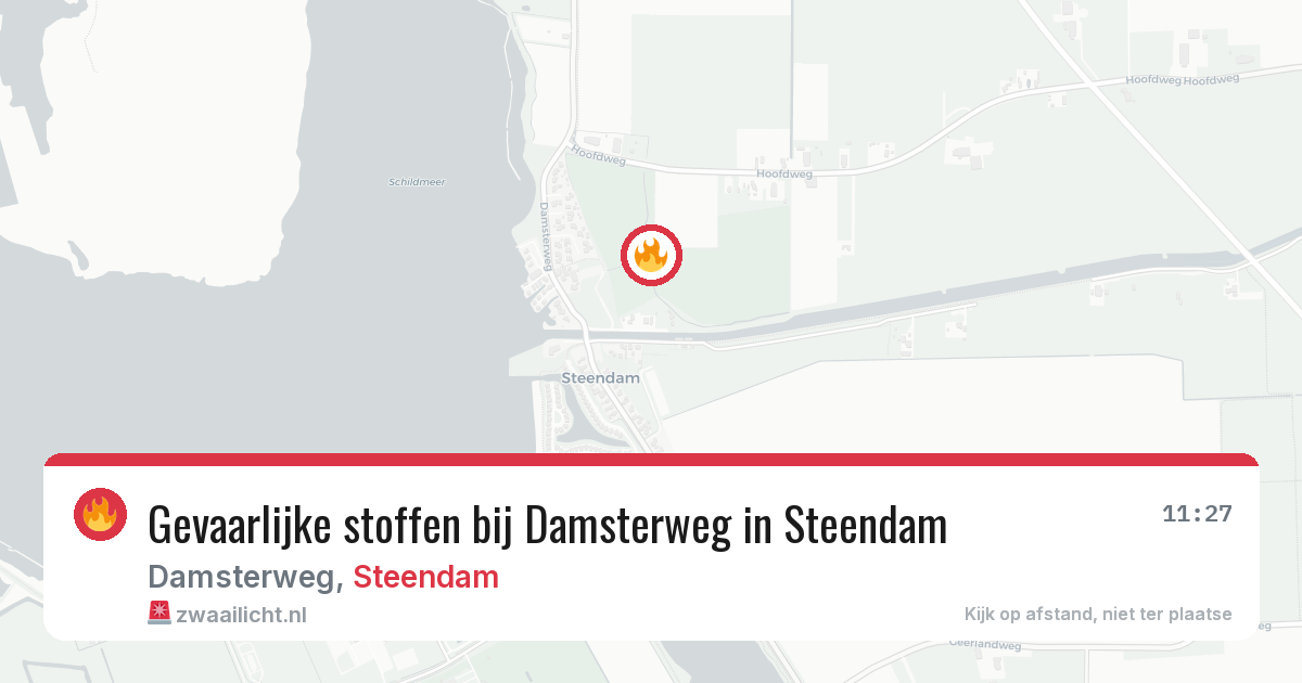 Gevaarlijke stoffen bij Damsterweg in Steendam — 1 apr 2026