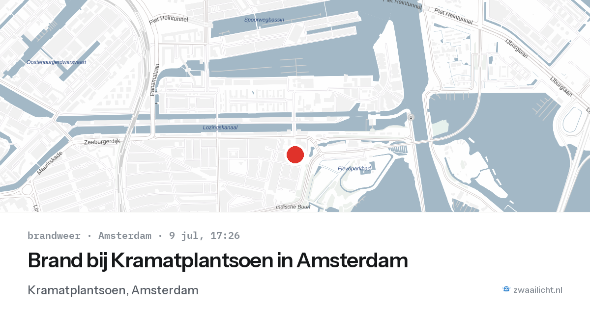 Brand bij Kramatplantsoen in Amsterdam — 9 jul 2026