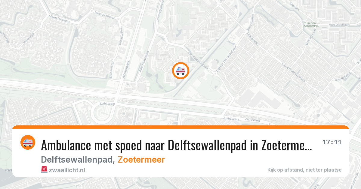 Ambulance met spoed naar Delftsewallenpad in Zoetermeer — 30 mei 2026