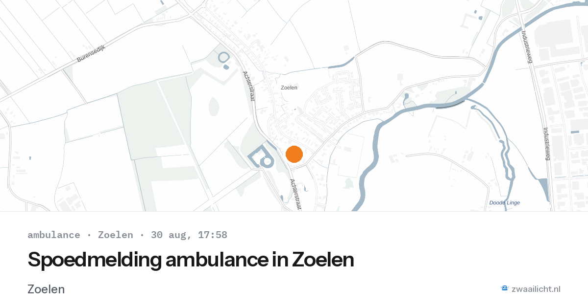 Spoedmelding ambulance in Zoelen — 30 aug 2026