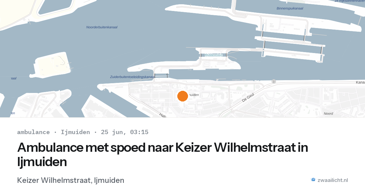 Ambulance met spoed naar Keizer Wilhelmstraat in Ijmuiden — 25 jun 2026