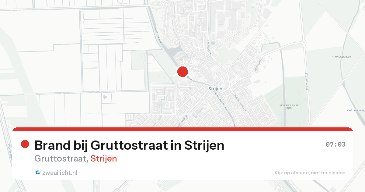 Brand bij Gruttostraat in Strijen — 14 aug 2026