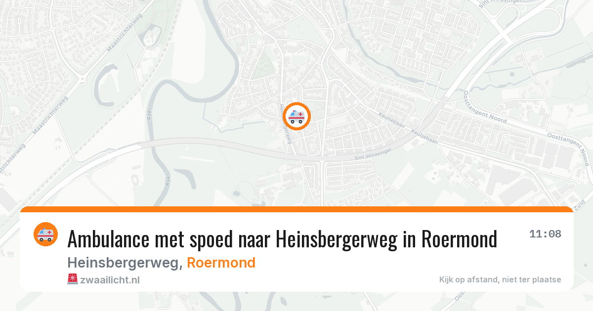 Ambulance met spoed naar Heinsbergerweg in Roermond — 5 aug 2026