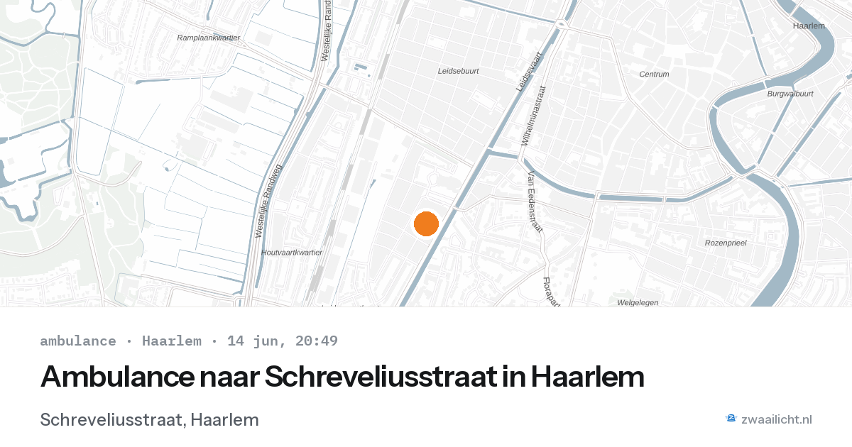 Ambulance naar Schreveliusstraat in Haarlem — 14 jun 2026