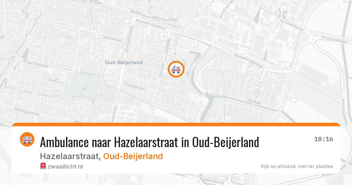 Ambulance naar Hazelaarstraat in Oud-Beijerland — 9 mei 2026