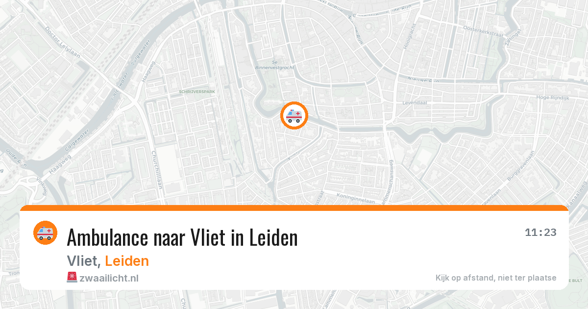 Ambulance naar Vliet in Leiden — 21 jun 2026