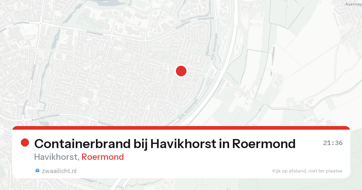 Containerbrand bij Havikhorst in Roermond — 24 aug 2026