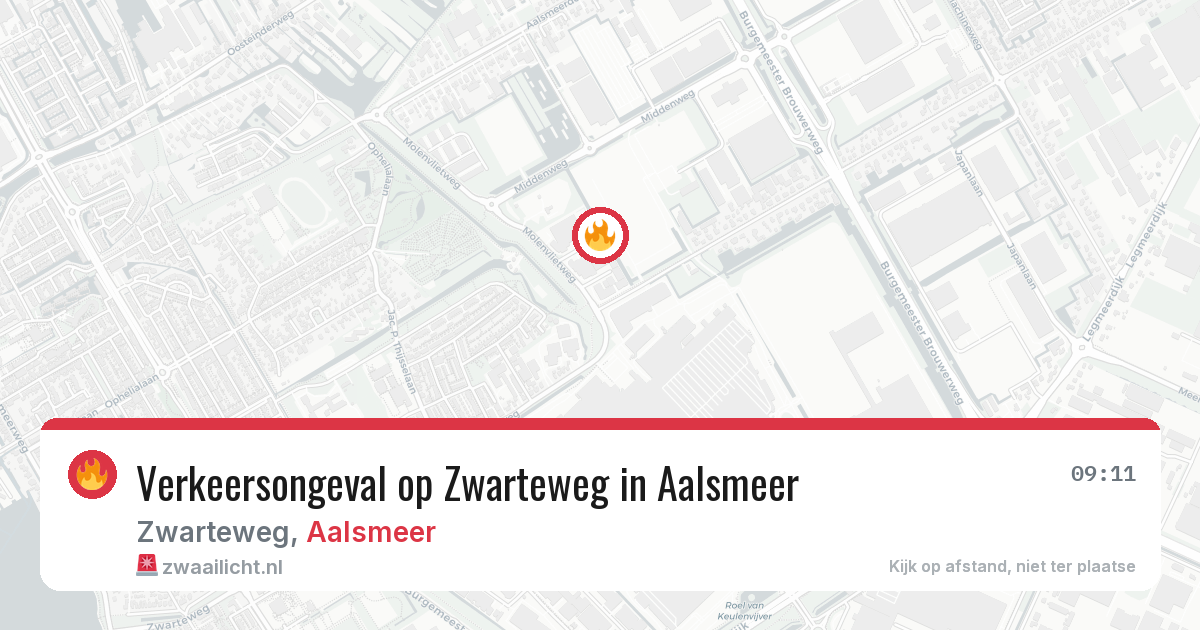 Verkeersongeval op Zwarteweg in Aalsmeer — 20 apr 2026