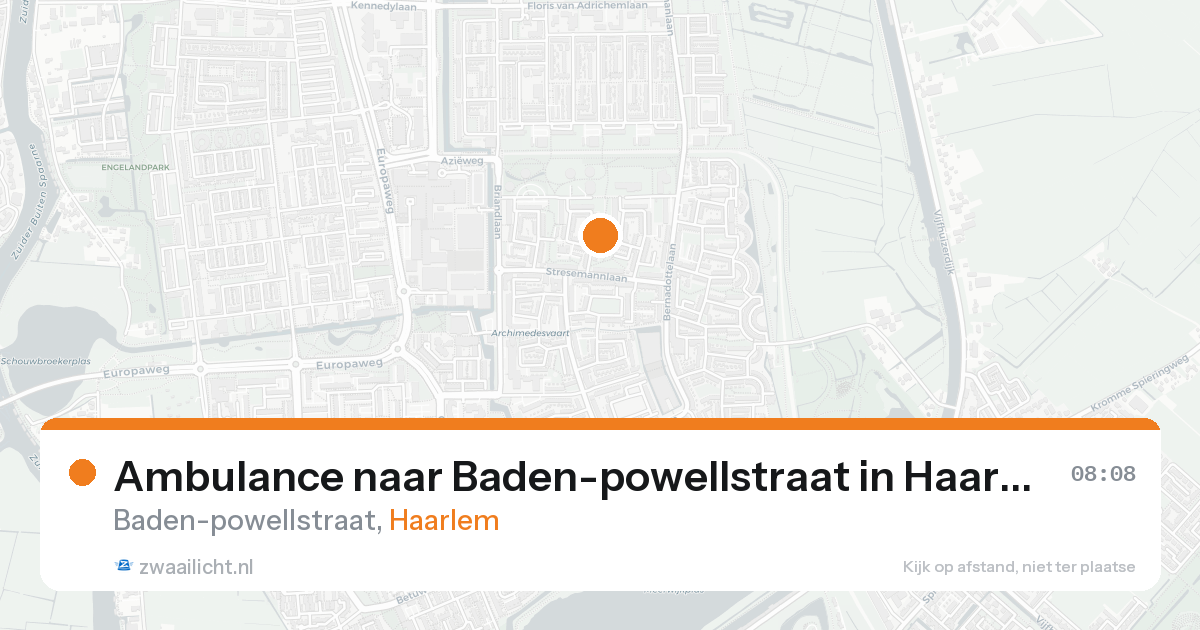 Ambulance naar Baden-powellstraat in Haarlem — 15 aug 2026