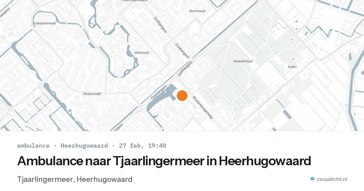 Ambulance naar Tjaarlingermeer in Heerhugowaard — 27 feb 2026