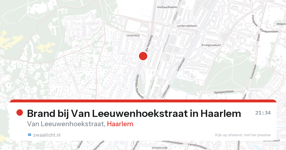 Brand bij Van Leeuwenhoekstraat in Haarlem — 27 aug 2026
