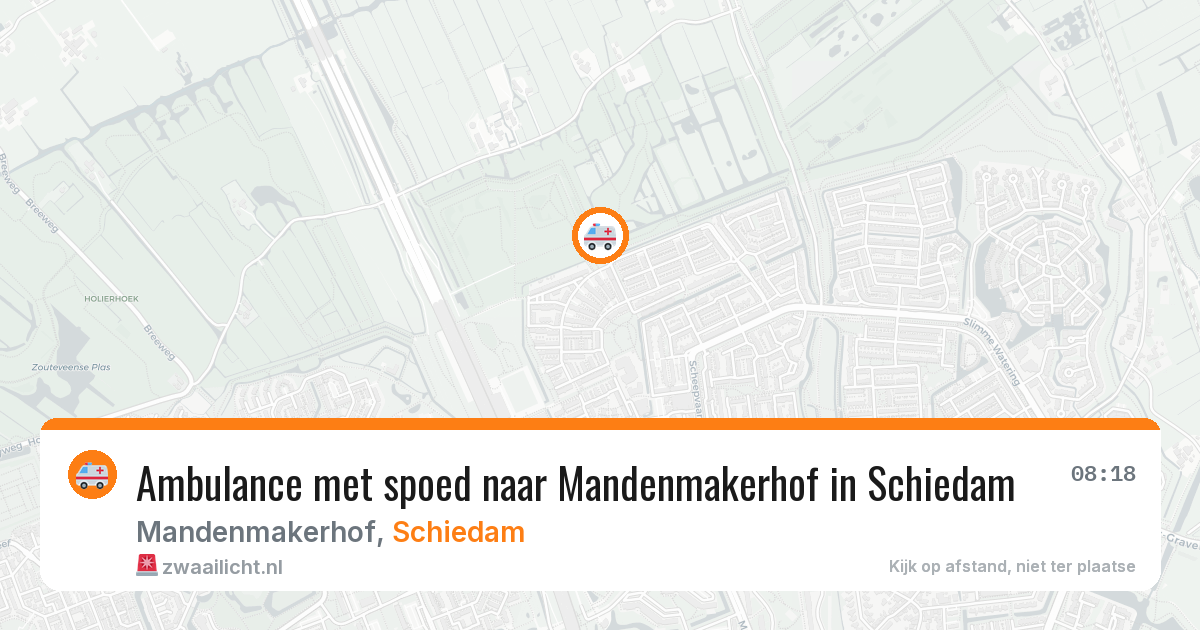 Ambulance met spoed naar Mandenmakerhof in Schiedam — 6 aug 2026