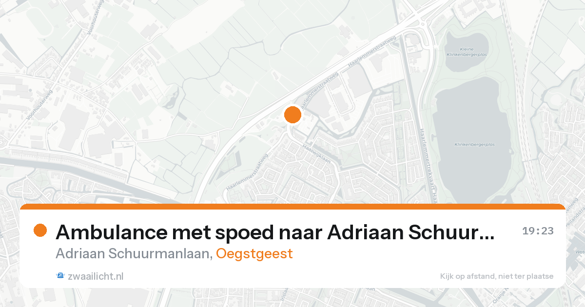 Ambulance met spoed naar Adriaan Schuurmanlaan in Oegstgeest — 19 mei 2026