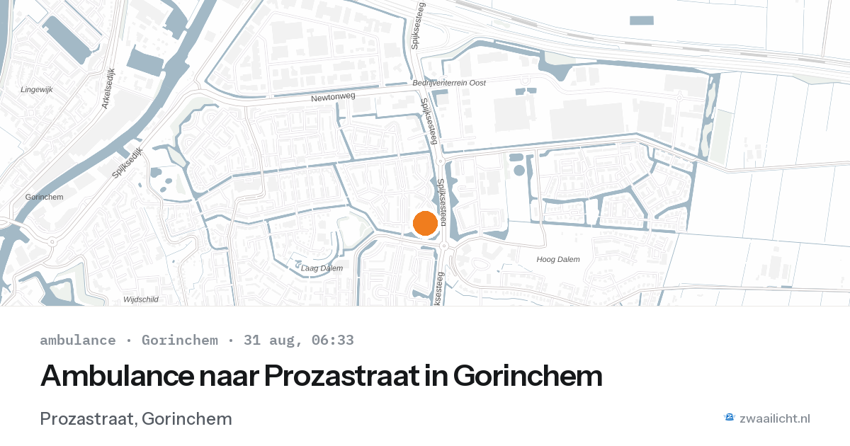 Ambulance naar Prozastraat in Gorinchem — 31 aug 2026
