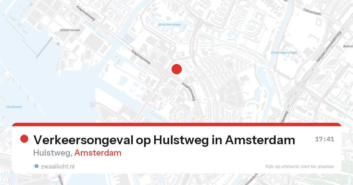 Verkeersongeval op Hulstweg in Amsterdam — 27 aug 2026
