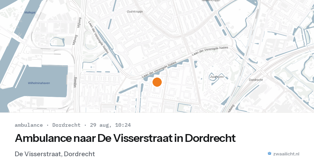 Ambulance naar De Visserstraat in Dordrecht — 29 aug 2026