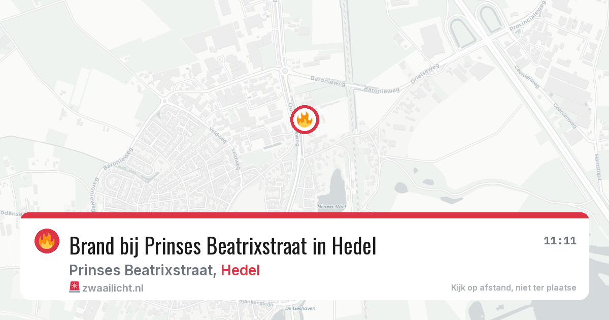 Brand bij Prinses Beatrixstraat in Hedel — 18 jun 2026