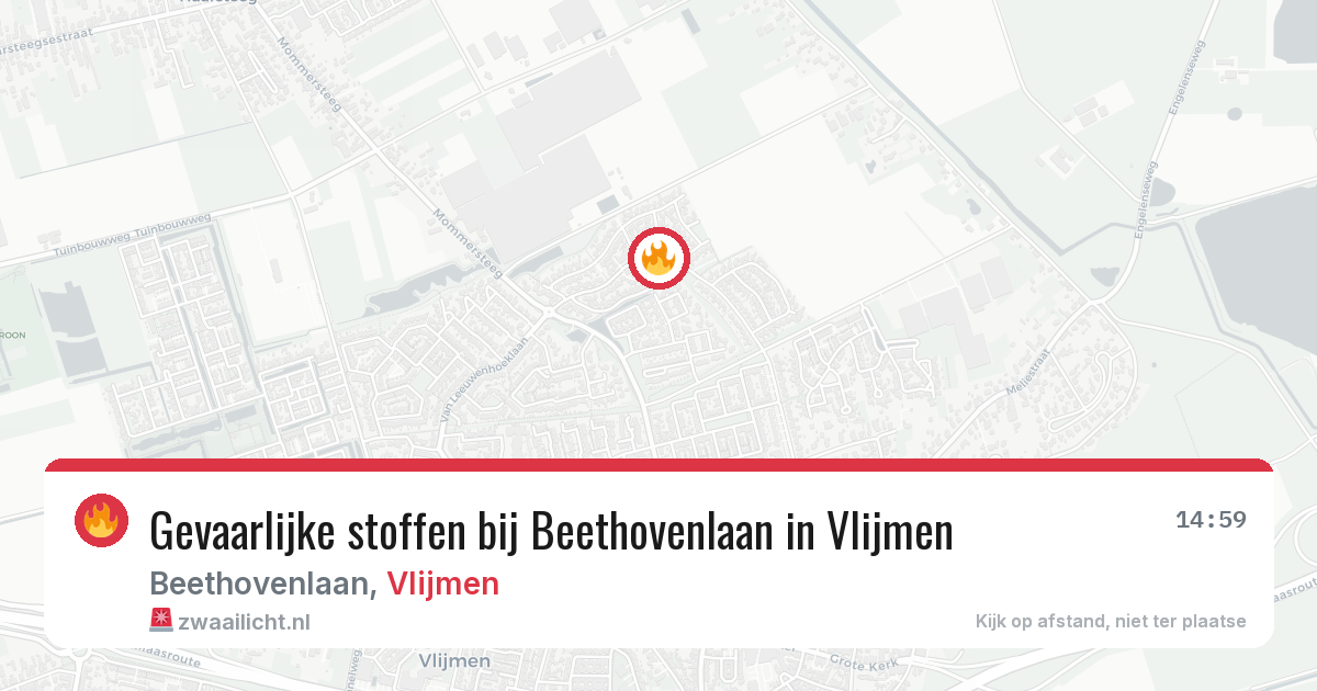 Gevaarlijke stoffen bij Beethovenlaan in Vlijmen — 17 mei 2026