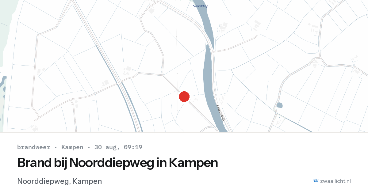 Brand bij Noorddiepweg in Kampen — 30 aug 2026