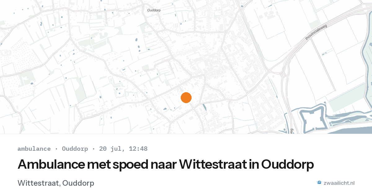 Ambulance met spoed naar Wittestraat in Ouddorp — 20 jul 2026