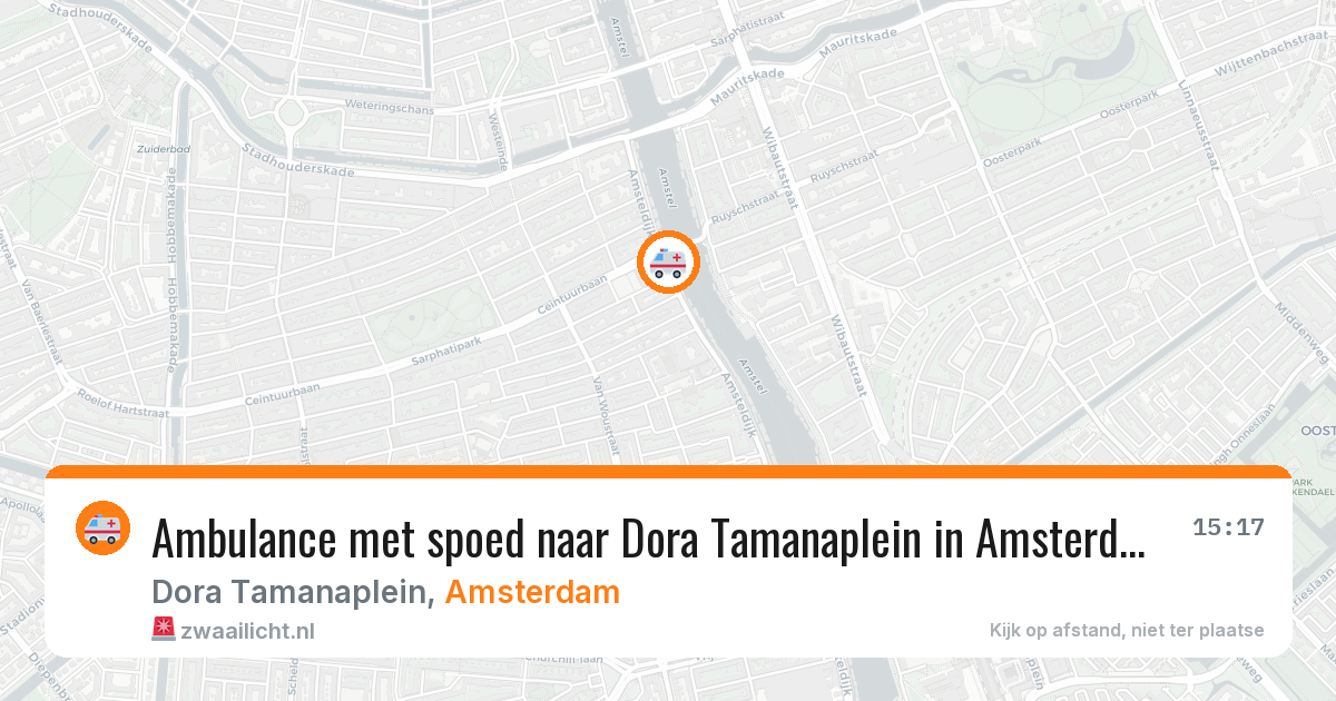 Ambulance met spoed naar Dora Tamanaplein in Amsterdam — 10 aug 2026