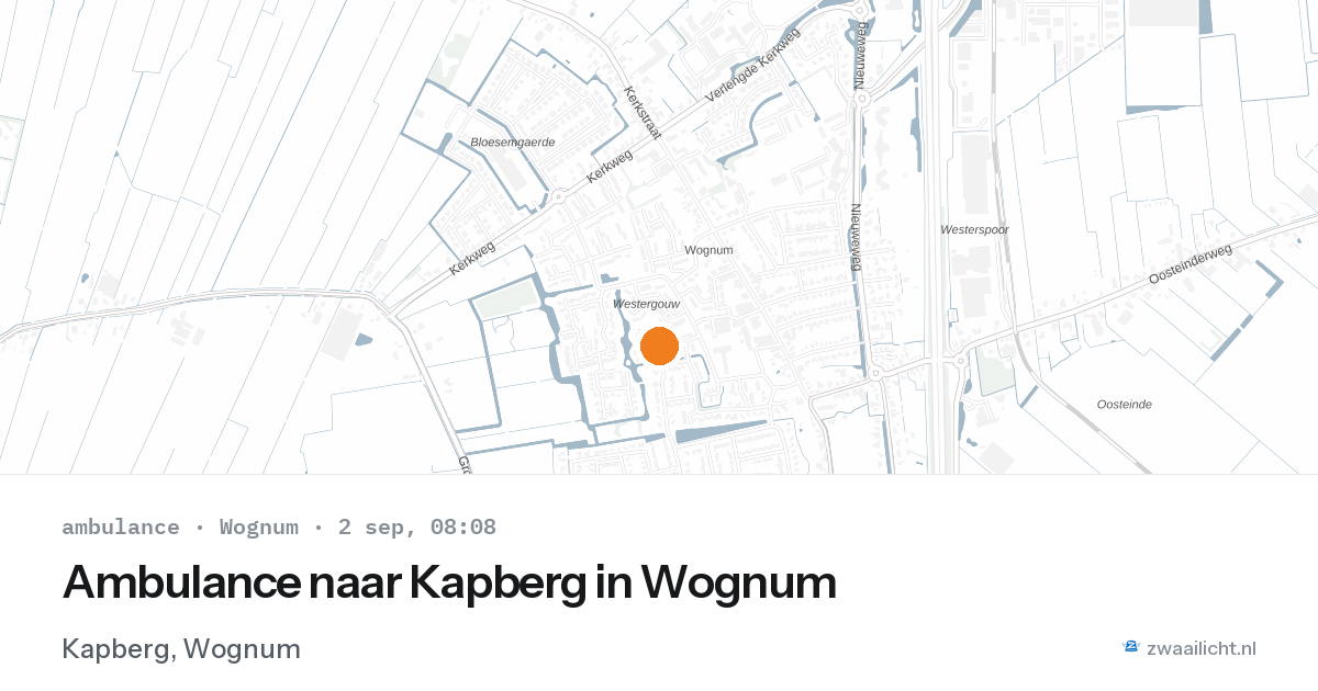 Ambulance naar Kapberg in Wognum — 2 sep 2026