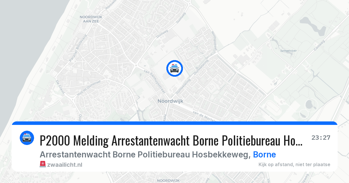 P2000 Melding Arrestantenwacht Borne Politiebureau Hosbekkeweg, Borne — 31 jan 2026
