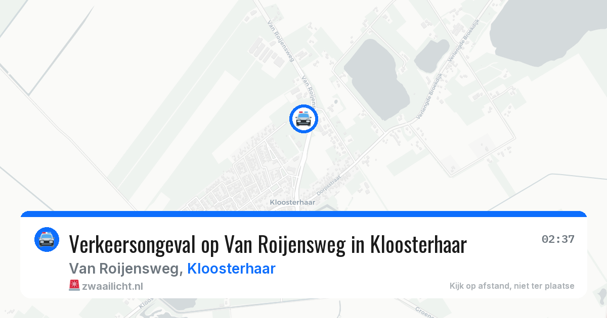 Verkeersongeval op Van Roijensweg in Kloosterhaar — 21 mrt 2026