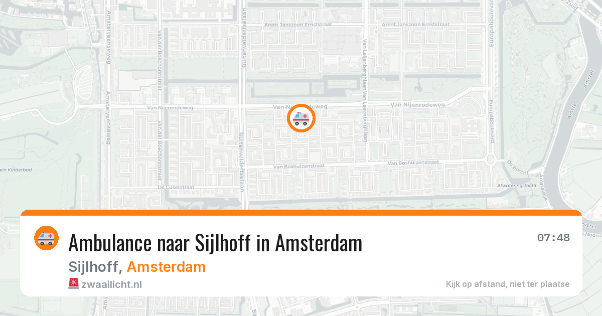 Ambulance naar Sijlhoff in Amsterdam — 14 aug 2026