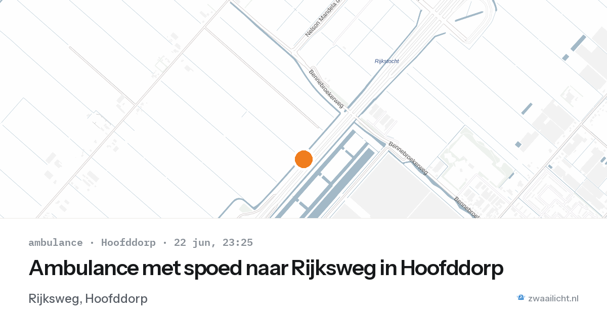 Ambulance met spoed naar Rijksweg in Hoofddorp — 22 jun 2026