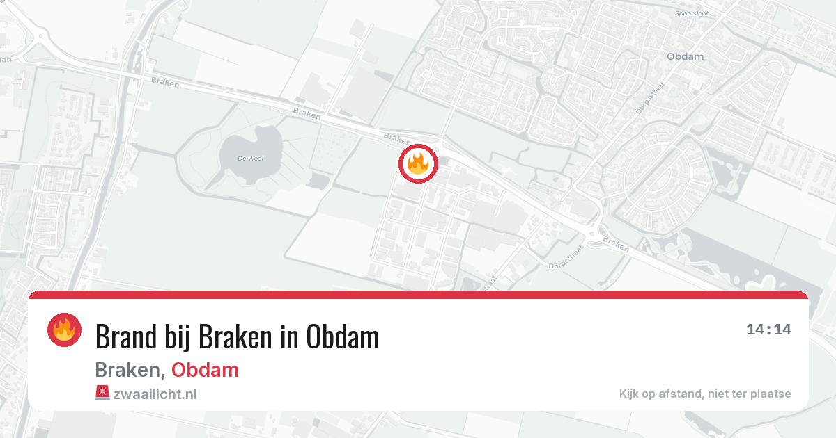 Brand bij Braken in Obdam — 17 jun 2026