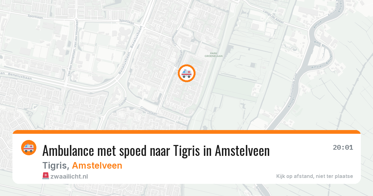 Ambulance met spoed naar Tigris in Amstelveen — 6 apr 2026