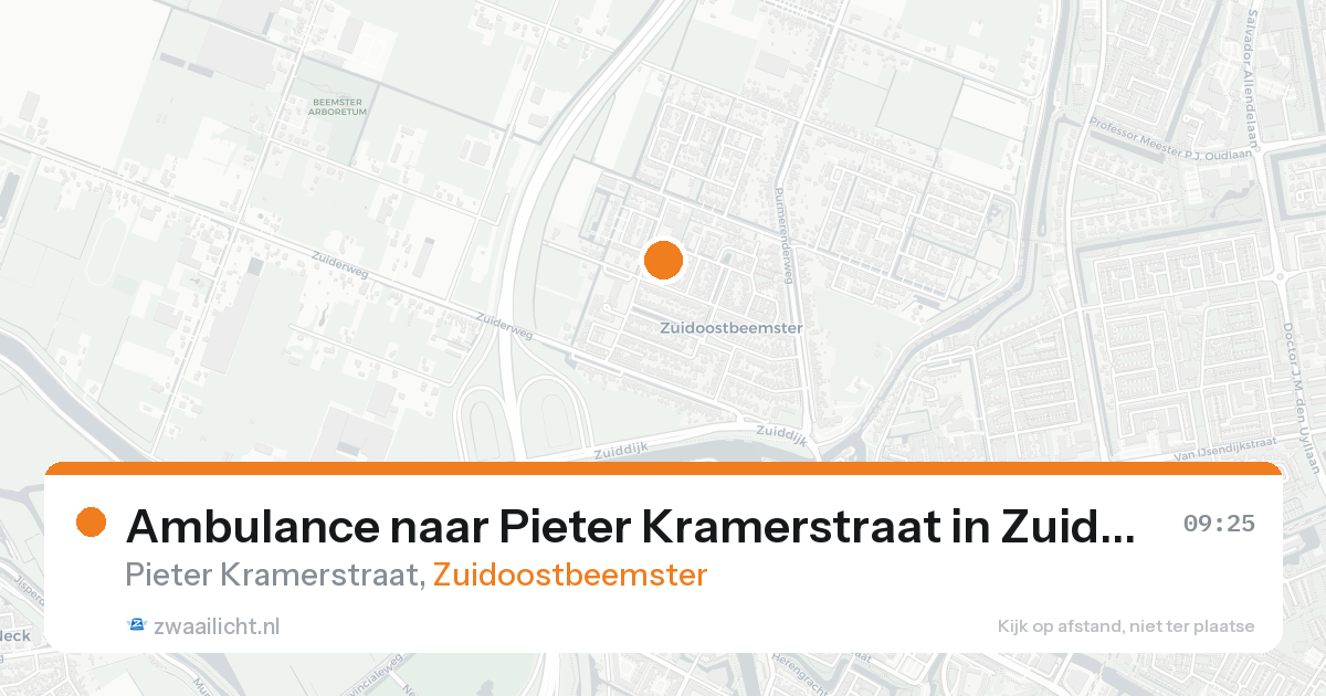 Ambulance naar Pieter Kramerstraat in Zuidoostbeemster — 25 aug 2026