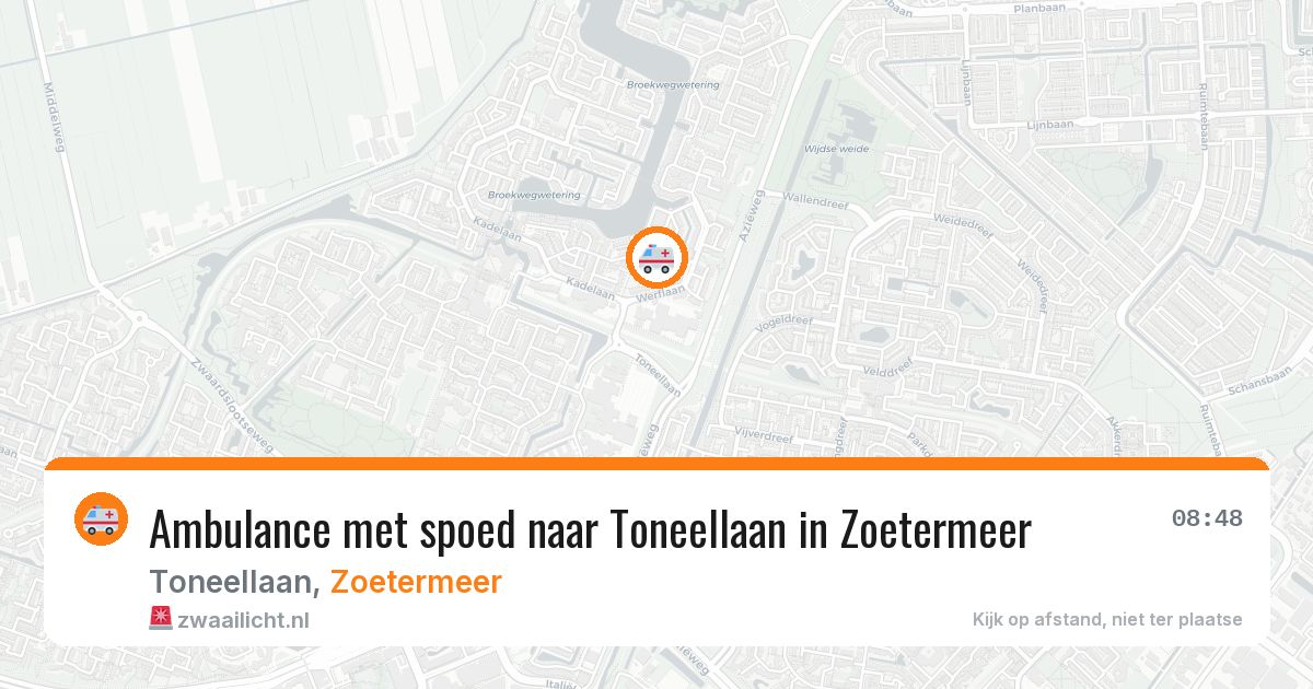Ambulance met spoed naar Toneellaan in Zoetermeer — 22 apr 2026