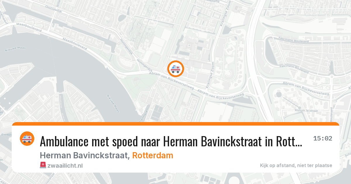 Ambulance met spoed naar Herman Bavinckstraat in Rotterdam — 14 aug 2026