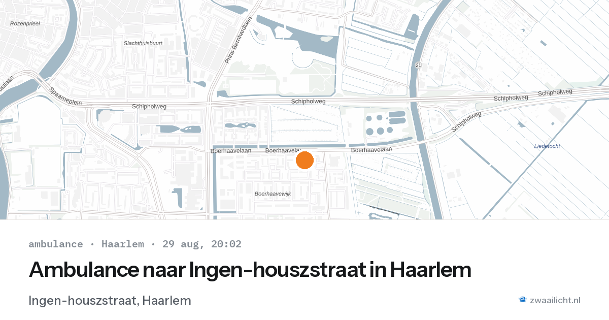 Ambulance naar Ingen-houszstraat in Haarlem — 29 aug 2026