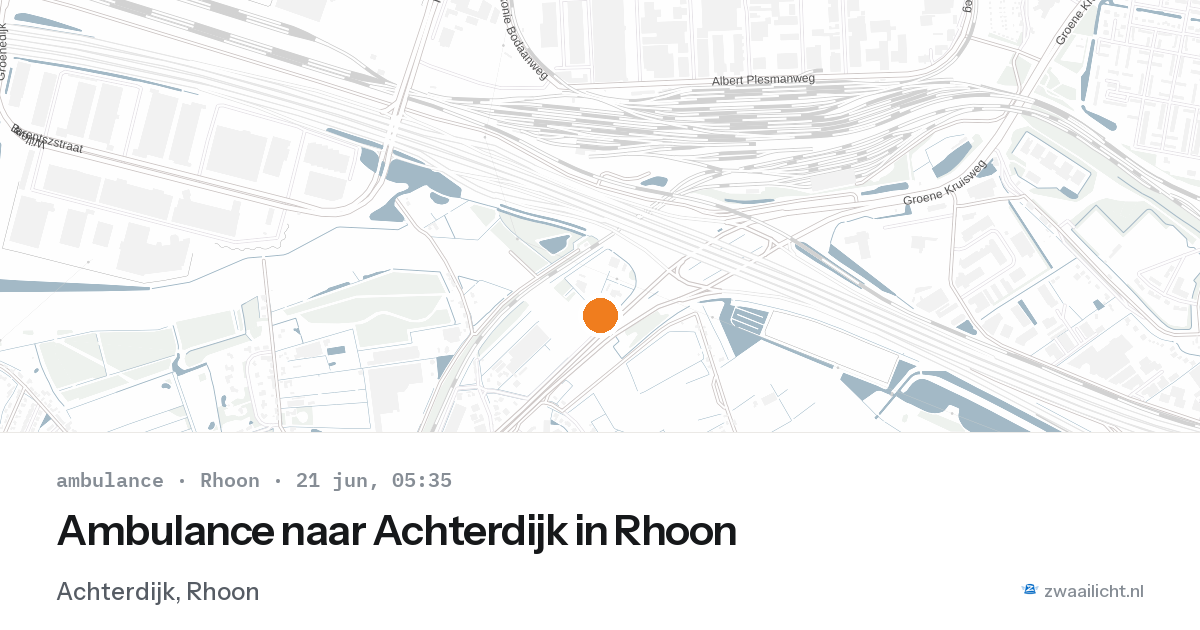 Ambulance naar Achterdijk in Rhoon — 21 jun 2026