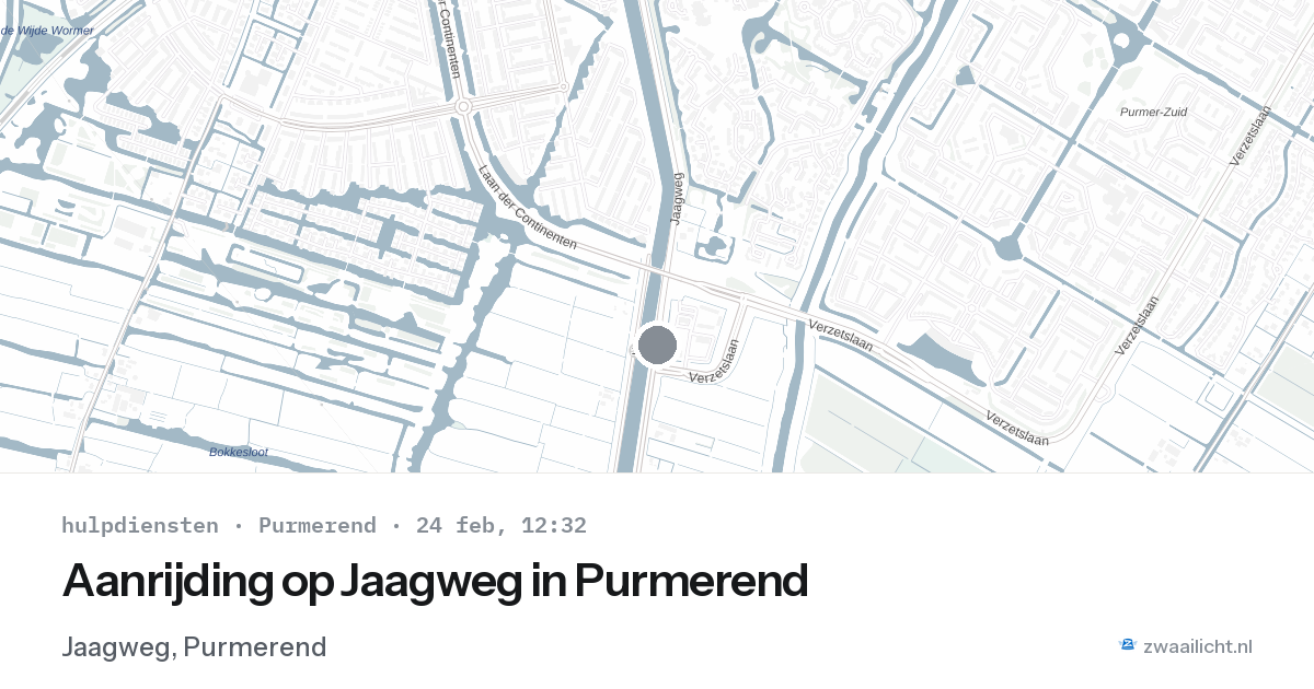 Aanrijding op Jaagweg in Purmerend — 24 feb 2026