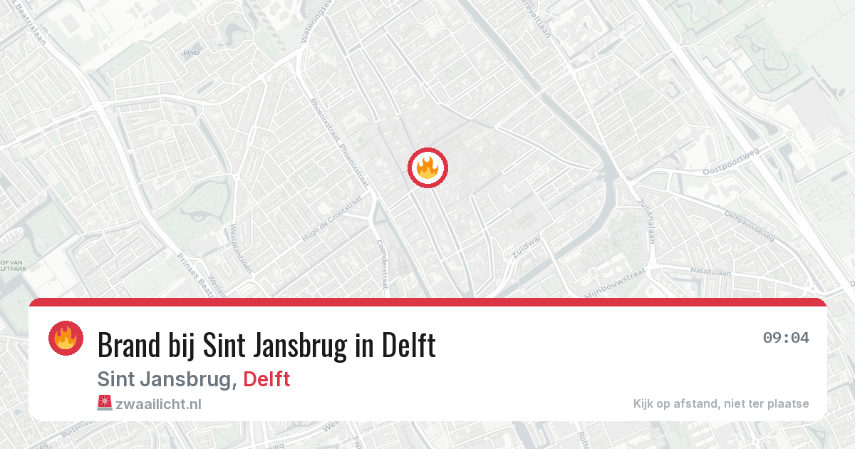 Brand bij Sint Jansbrug in Delft — 2 aug 2026