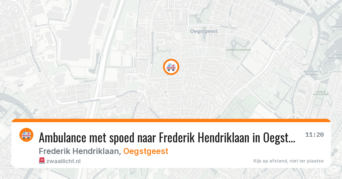 Ambulance met spoed naar Frederik Hendriklaan in Oegstgeest — 5 aug 2026